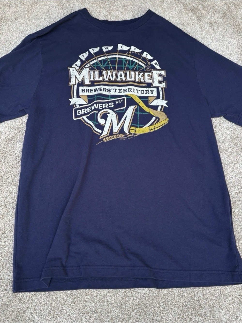 Milwaukee Brewers Territory Tee Size LARGE Brew Crew MLB Genuine Merchandise